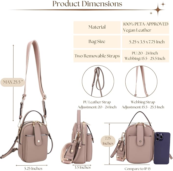Mali+Lili Gail Vegan Leather Multi Compartment Crossbody Bag
