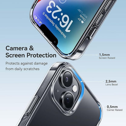 CASEKOO for iPhone 14 Case/iPhone 13 Case Crystal Clear, [Never Yellow Technology] [Military-Grade Protection] Transparent Slim Cover Women Men Phone Case 6.1 inch, Clear
