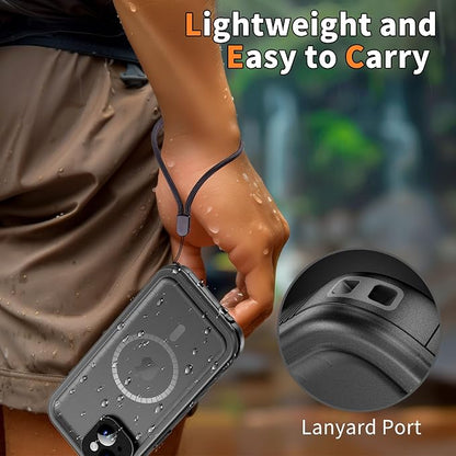 Cozycase for iPhone 13 Waterproof Shockproof Dustproof Case [Compatible with MagSafe] - Heavy Duty/360 Full Body/Military Grade/Rugged Hard Built in Screen/Camera Protector with Lanyard Black