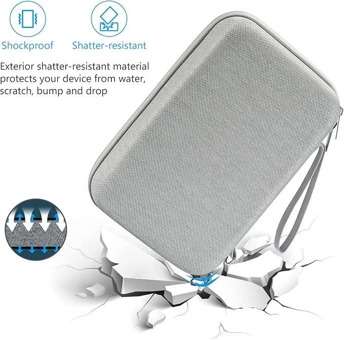ProCase Hard Travel Electronic Organizer Case for MacBook Power Adapter Chargers Cables Power Bank Apple Magic Mouse Apple Pencil USB Flash Disk SD Card Small Portable Accessories Bag