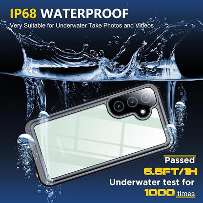 SPIDERCASE Upgraded for Samsung Galaxy S25 Plus Case Waterproof,Built-in Screen & Camera Lens Protector[IP68 Underwater] [Military Grade Shockproof] Full Body Protection Phone Case,Purple/Clear