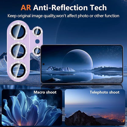 for Samsung Galaxy S26 Ultra Camera Lens Protector, Electroplated Matte Back with 9H Tempered Glass Lens Protector, [Strong Adsorption] [Case-Friendly] Metal Ring HD Lens Cover, Purple Diamond