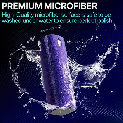Mini Screen Cleaner Spray – Finger Proof Screen Cleaner for Smartphones, iPads, MacBooks, Laptops, Car Screens, Touchscreens – 3in1 Mist Cleaner, Microfiber Cloth and Protective Cover -Yellow