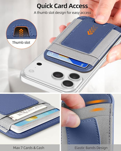 Upgraded for Magsafe Wallet, Strongest Magnetic Wallet, for iPhone Magsafe Walletwith 2 Card Slots, Magnetic Card Holder for iPhone 17/16/15/14/13/12 Series, Vegan Leather, Fit 7 Cards, Purple