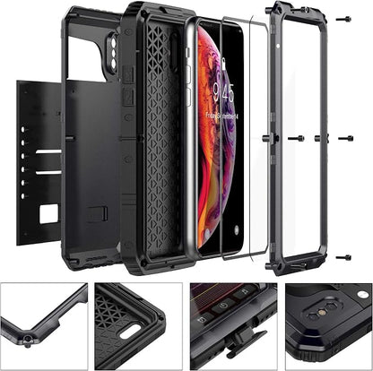 Mitywah Heavy Duty Military Armor Metal Case for iPhone Xs MAX, Waterproof, Shockproof, Dustproof, Rugged, Yellow