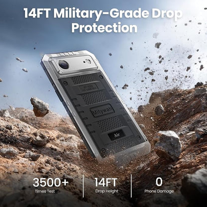 Mitywah Waterproof Case for iPhone Air, Military Grade Rugged Metal Case with Built-in Screen Protector, Heavy Duty Full Body Shockproof Protective Cover for 17 Air 6.5 inch, Silver