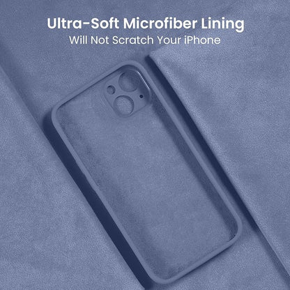 FireNova Designed for iPhone 15 Case, Silicone Upgraded [Camera Protection] Phone Case, Soft Anti-Scratch Microfiber Lining Inside, 6.1 inch, Lavender Gray