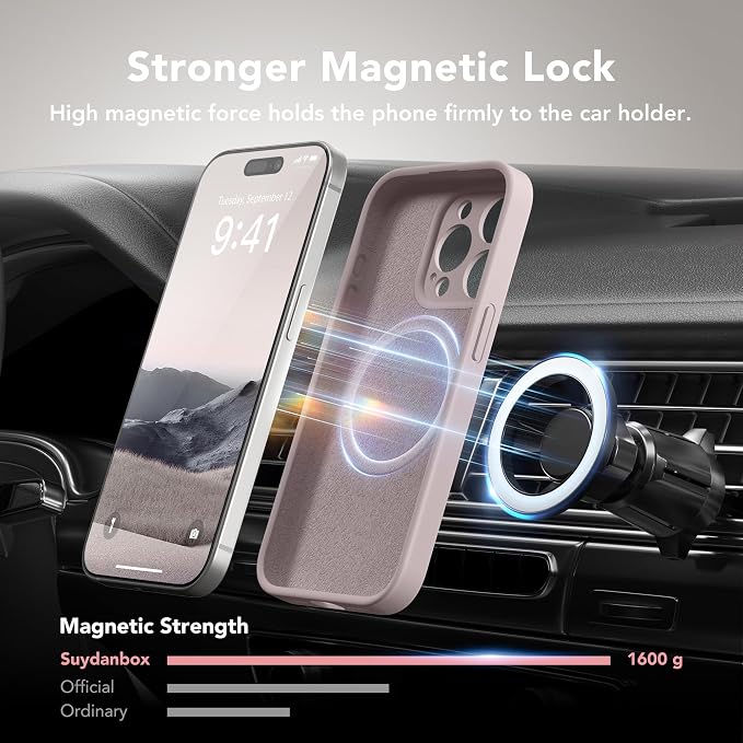 Magnetic for iPhone 14 Pro Max Case, Compatible with MagSafe, [Full Camera Protection][Screen Protector] Silicone Shockproof Protective Phone Case for iPhone 14 Pro Max 6.7", Hazel | Magnetic, Screen Protector, Silicone, Shockproof