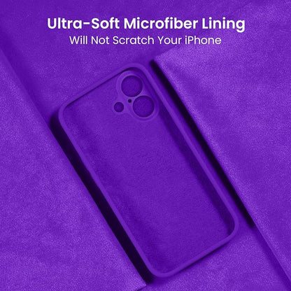 FireNova Designed for iPhone 16 Case, Silicone Upgraded [Camera Protection] Phone Case, Soft Anti-Scratch Microfiber Lining Inside, 6.1 inch, Neon Purple