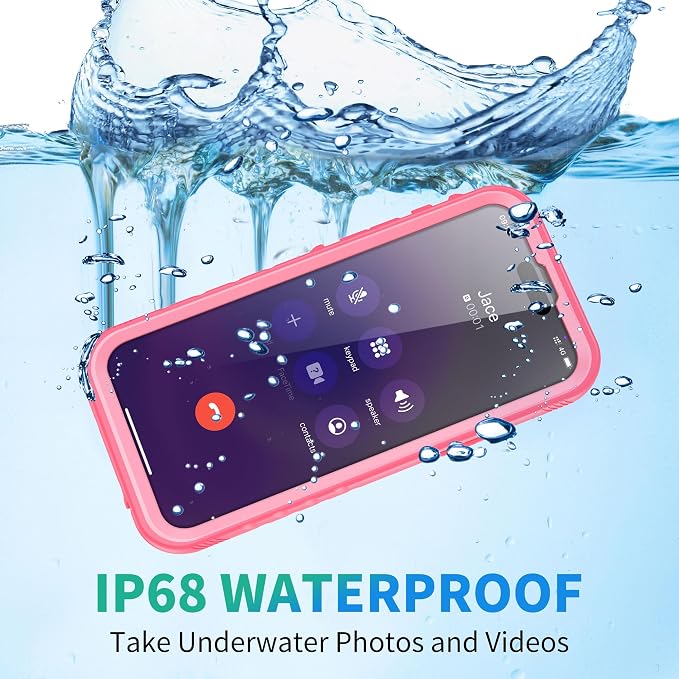 SPORTLINK for iPhone 14 Pro Max Waterproof Case - Built-in Shockproof Dustproof Screen Protector - IP68 Underwater/Military Dropproof/Full Body Protection/Cover for iPhone 14 Pro Max (6.7 Inch Pink)