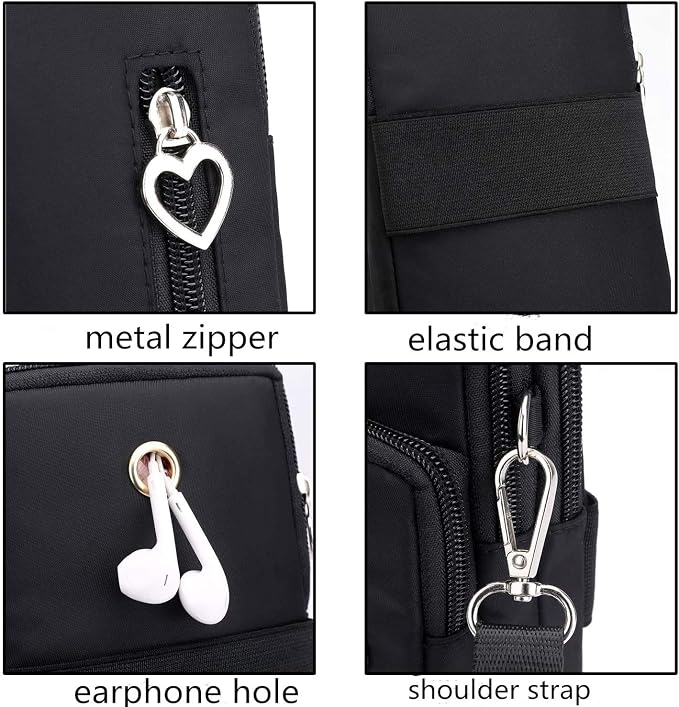 Crossover Body Bag Armband for LG Wing K51 V60 / Samsung Galaxy S22 Plus S21+ S20+ / Moto E, One 5G, G100, G Fast Power Stylus Play OnePlus Nord N10 Small Cute Cell Phone Purse Wallet Pouch (Blue)