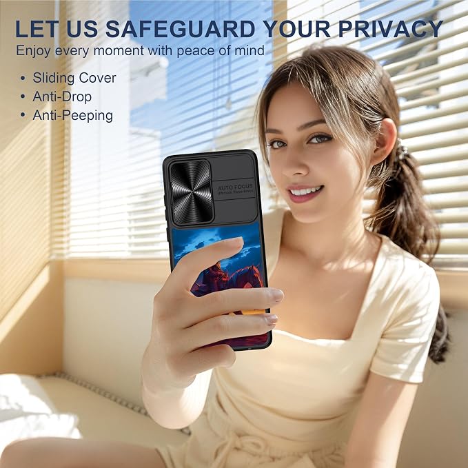 For Motorola Moto G Stylus 5G 2024 Case with Cowboy Riding Horse, Metal Slide Camera Cover, Screen Protector, Anti-Peeping Privacy Safeguard, Camera Lens Protector Phone Case for Moto G Stylus 5G 2024