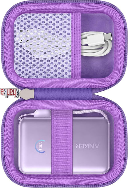 khanka Hard Case for Anker Nano 10000mAh 45W/A1665/A1664 Power Bank,Purple | EVA Hard Shell, Easy Carry Handle, Impact Resistant Protection, Soft Interior Lining, Secure Custom Fit, Protective Case Only