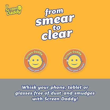 Scrub Daddy Screen Cleaning Microfiber Cloth Pads, Cleaning Pads for Phone, Computer Screen, Eye Glasses, Lenses, Scratch-Free, Streak-Free, Reusable, Washable, 2ct