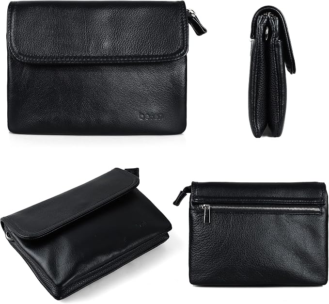 befen Genuine Leather Small Crossbody Bags for Women Cell Phone Bag Cross Body Purses,Silver Zipper
