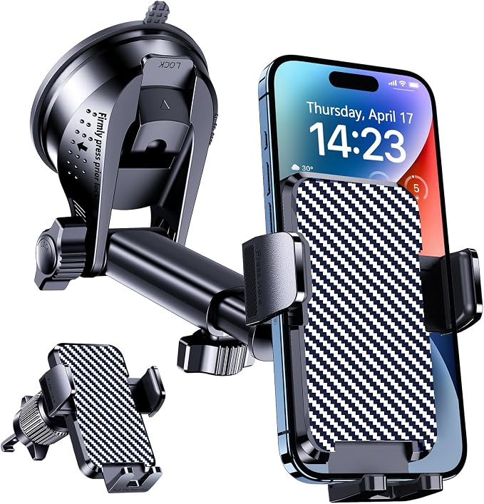 Car Phone Holder Car Universal Mobile Phone Holder 360° Rotatable Car Mobile Phone Holder Dashboard Windshield Air Vent Phone Holder Car for iPhone Android Smartphone
