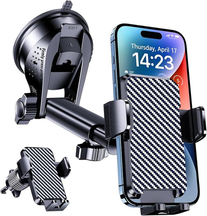 Car Phone Holder Car Universal Mobile Phone Holder 360° Rotatable Car Mobile Phone Holder Dashboard Windshield Air Vent Phone Holder Car for iPhone Android Smartphone
