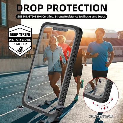 WIFORT Magnetic for iPhone 12 Pro Waterproof Case - [Certified Water Proof & Military Protection] with [Built-in Screen Protector], Full Body Shockproof Phone Case Cover for iPhone 12 Pro 6.1"