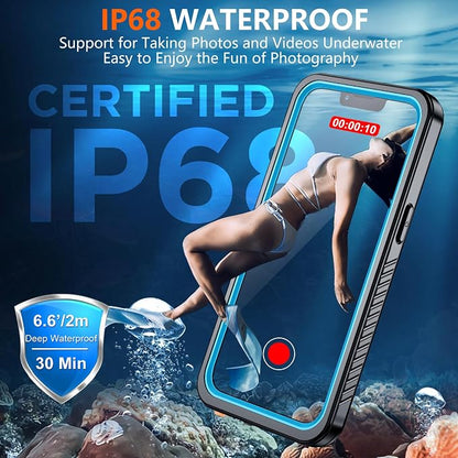 SPIDERCASE Magnetic for iPhone 16e Case iPhone 17e Case Waterproof, Built-in Screen & Camera Lens Protector[IP68 Underwater] [Military Grade Shockproof] Full Body Protection Phone Case,Blue