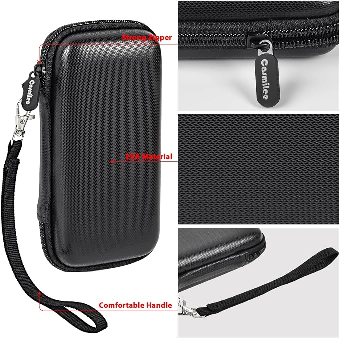 Case for Anker Magnetic Battery 10,000mAh Foldable Wireless Portable Charger, 633/622/621/321 5,000mAh Power Bank (MagGo) Holder, Storage for Baseus Power Delivery -Case Only (Black, Large)