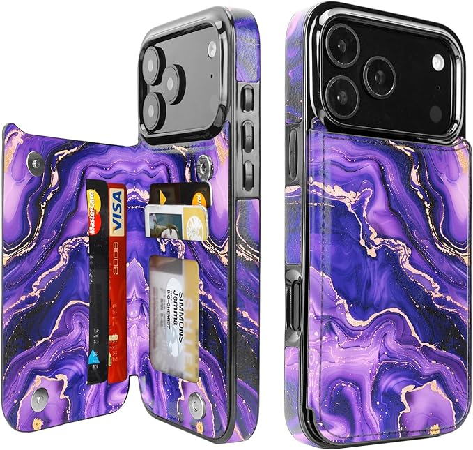 uCOLOR for iPhone 17 Pro Max Wallet Case with Card Holder PU Leather RFID Blocking Design iPhone 17 Pro Max flip case for Women Men Magnetic Clasp Kickstand Design 6.9 inch (Amethyst Dreams)
