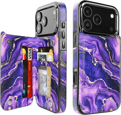 uCOLOR for iPhone 17 Pro Max Wallet Case with Card Holder PU Leather RFID Blocking Design iPhone 17 Pro Max flip case for Women Men Magnetic Clasp Kickstand Design 6.9 inch (Amethyst Dreams)
