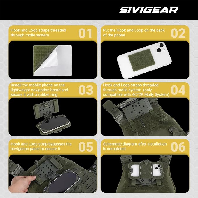Tactical Phone Holder,Plate Carrier Phone Mount Not Block the Phone Camera Molle Phone Holder for Hunting,Duty,Hiking