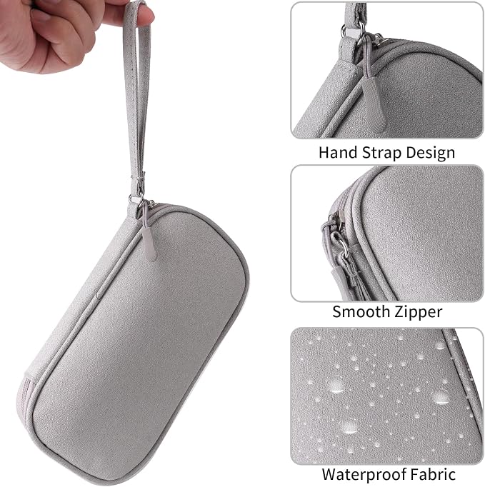 Universal Cable Organizer - Electronics Accessories Bag for Charger, Phone, Memory Card, Travel Gadget Bag (Grey)
