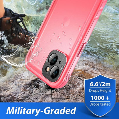 SPORTLINK Design for iPhone 14 Plus Waterproof Case - Shockproof Dustproof Phone Case with Screen Protector, Full Body Protective Case for iPhone Plus, 6.7'' Pink