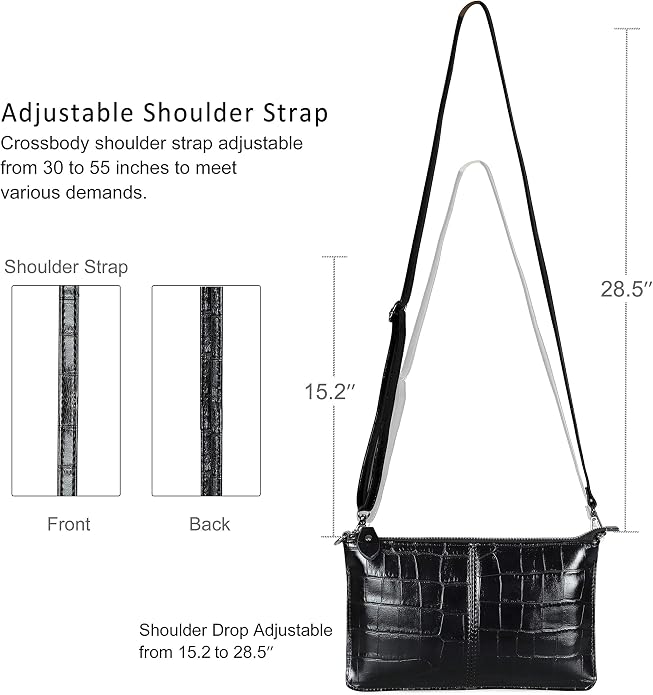 befen Genuine Leather Wristlet Clutch Wallet Purses Small Crossbody Bags for Women with RFID Blocking Card Slots