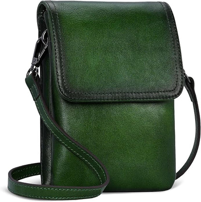 Iswee Leather Crossbody Bags for Women RFID Blocking Cell Phone Purse Small Anti-Theft Zippered with Card slots