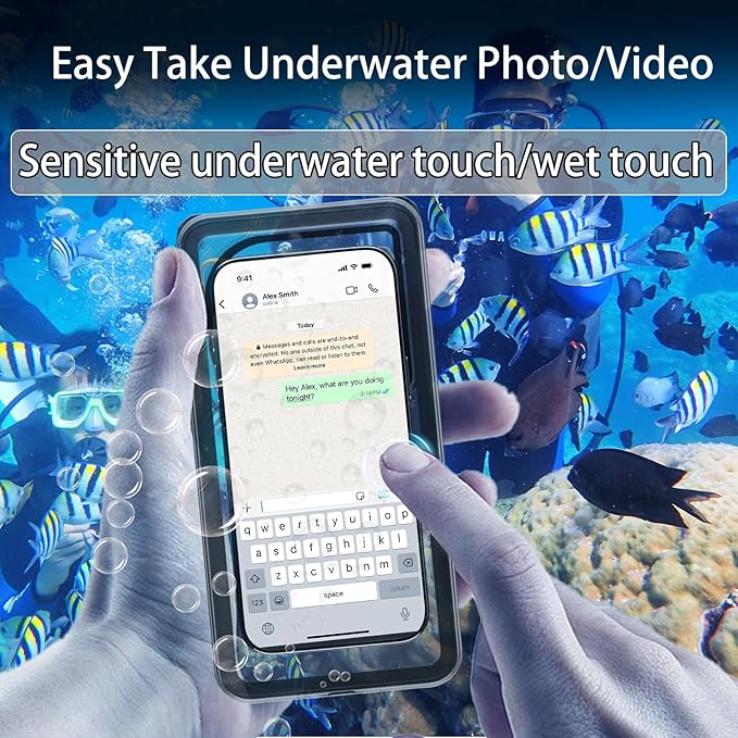 Cruise Essentials Waterproof Phone Case for Shower Underwater Protect Bag Wet Touch/Floating Snorkeling/Heavy Duty Hard Phone Case with Lanyard Compatible with iPhone 17 Pro Max/16/15/14, Galaxy S25