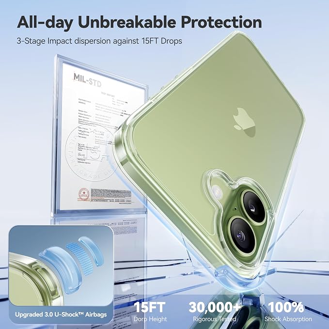 CASEKOO for iPhone 17 Case Smooth Crystal Clear, Patented Anti-Yellow & Virgin TPU, 15FT Military-Grade Drop Protection, Slim Transparent Women Men Funda para for iPhone 17 Phone Case 6.3 inch, Clear