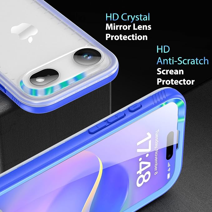 SPORTLINK for iPhone Air Case, IP68 Waterproof Military Protective Full Body Heavy Duty Shockproof 360 Sealed Dustproof with Camera Screen Protector Phone Cover for iPhone Air 6.5" Blue