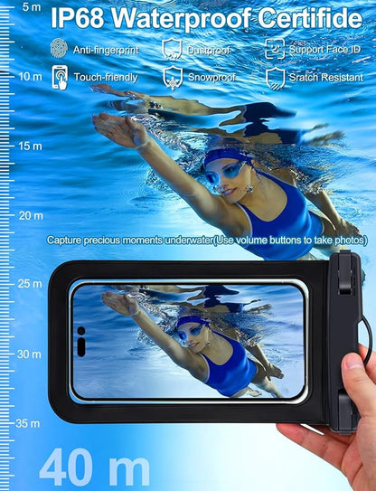 [Up to 8.3"] 6 Pack Multicolor Universal Waterproof Phone Pouch, Phone Waterproof Case Dry Bag (Protection Level: IP68) Outdoor for Apple iPhone,Samsung,and More(Black,Blue,Pink,Orange,Yellow,Green)