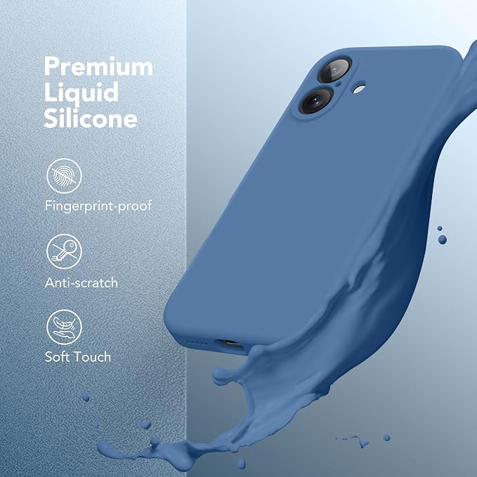Magnetic for iPhone 16 Plus Case, Compatible with MagSafe, [Full Camera Protection][Screen Protector] Silicone Shockproof Protective Phone Case for iPhone 16 Plus 6.7", Lake Blue