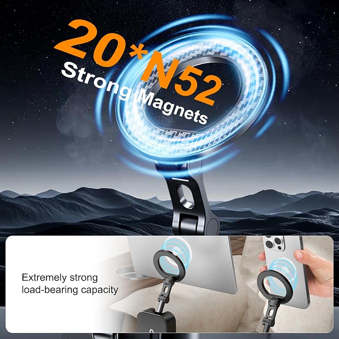 Alloy Magnetic Golf Cart Phone Holder for MagSafe iPhone,Unique Golf Gifts for Men Golfers Dad Father Husband,360° Foldable Rotation Phone Mount Portable Golf Accessories Mini Gym Phone Holder