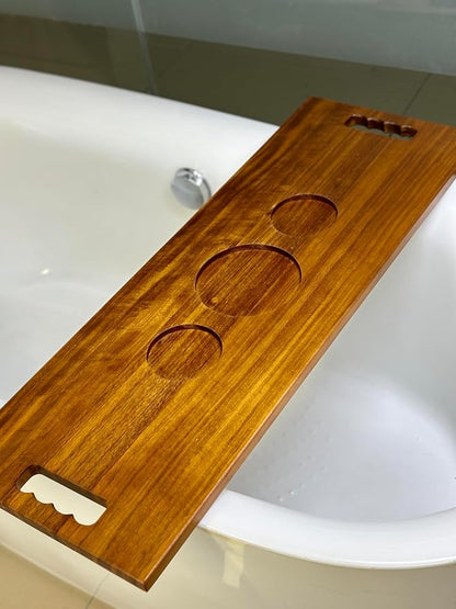 Walnut Bathtub Tray with Handles – 35 x 12 Inch Large Luxury Bath Caddy