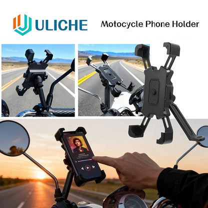 Motorcycle Rearview Mirror Phone Holder, Quick Release Motorbike Universal Phone Mount for Motorcycle Scooter Moped Rear View Mirror Phone Mount for 4.5-6.8 inch Cell Phone