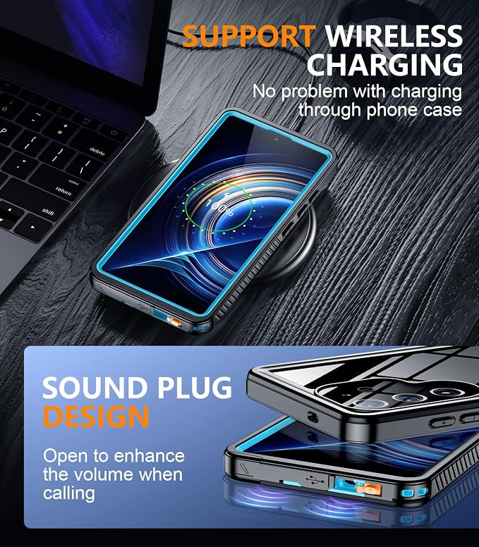 Temdan Designed for Samsung Galaxy S25 Ultra Case Waterproof, Built-in Lens & Screen Protector Military Grade Shockproof Dropproof IP68 Underwater Full Body Phone Case for Galaxy S25 Ultra 6.9"-Blue