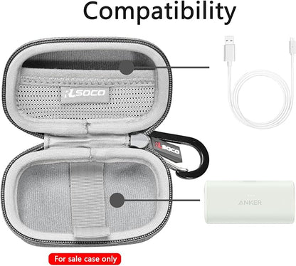 RLSOCO Carrying Case for Anker Nano Power Bank with Built-in USB-C Connector/with Built-in MFi Certified Lightning Connector Portable Charger - Grey (Case Only)