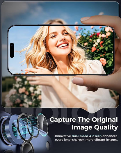 Goton Compatible for iPhone 17 Pro Camera Lens Protector, 1-Pack Aluminum Alloy Metal Cover with HD Tempered Glass, Pro Camera Style, Shatter-Resistant, Scratch-Proof, Case Friendly