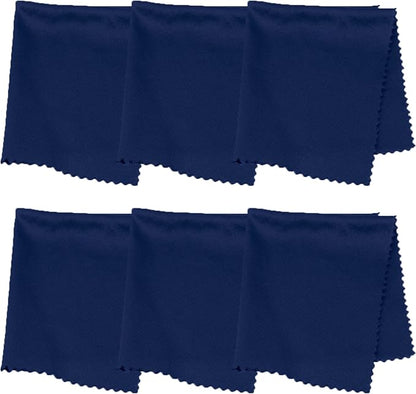 Purity Microfiber Lens Cleaning Cloth - Machine Washable, Lint-Free Microfiber Cloth- Cleans Eyeglasses, Screens, Lenses, Phones and Other Delicate Surfaces - Made in USA - 6 Pack, Dark Blue