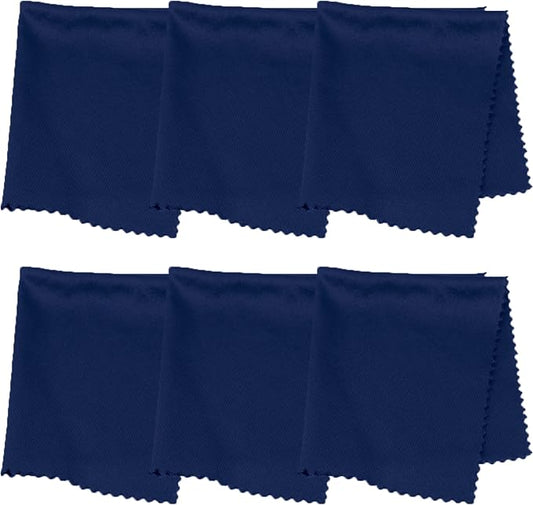 Purity Microfiber Lens Cleaning Cloth - Machine Washable, Lint-Free Microfiber Cloth- Cleans Eyeglasses, Screens, Lenses, Phones and Other Delicate Surfaces - Made in USA - 6 Pack, Dark Blue