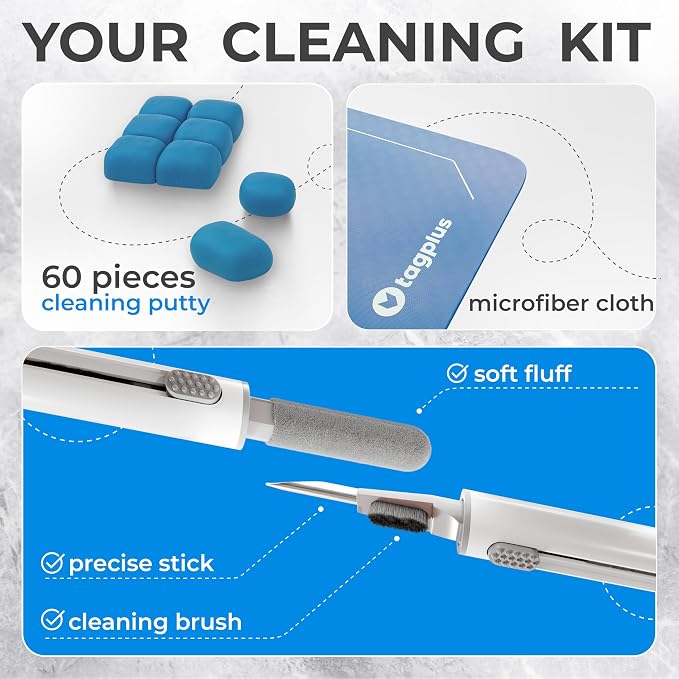 Earbud Cleaner Kit with Pro Cleaning Tool - Earbud Cleaning kit, Phone Cleaning Kit,Cleaning Kit,Cleaner Kit, Charging Port Earbud Cleaning kit for Earbuds (Light Blue)