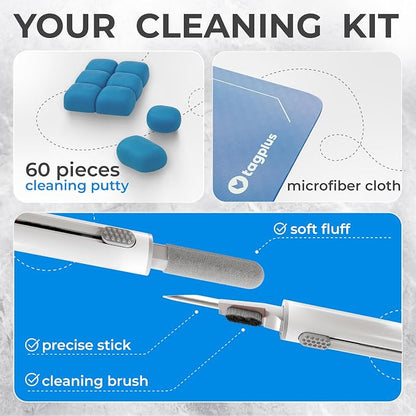Earbud Cleaner Kit with Pro Cleaning Tool - Earbud Cleaning kit, Phone Cleaning Kit,Cleaning Kit,Cleaner Kit, Charging Port Earbud Cleaning kit for Earbuds (Light Blue)