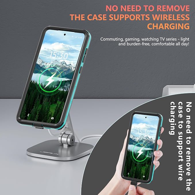 Omio Designed for Galaxy S25 Edge Waterproof Case Compatible with MagSafe Magnetic Waterproof Full Body IP68 Underwater Case Built-in Screen Protector Military Grade Shockproof Case for Men Women Teal