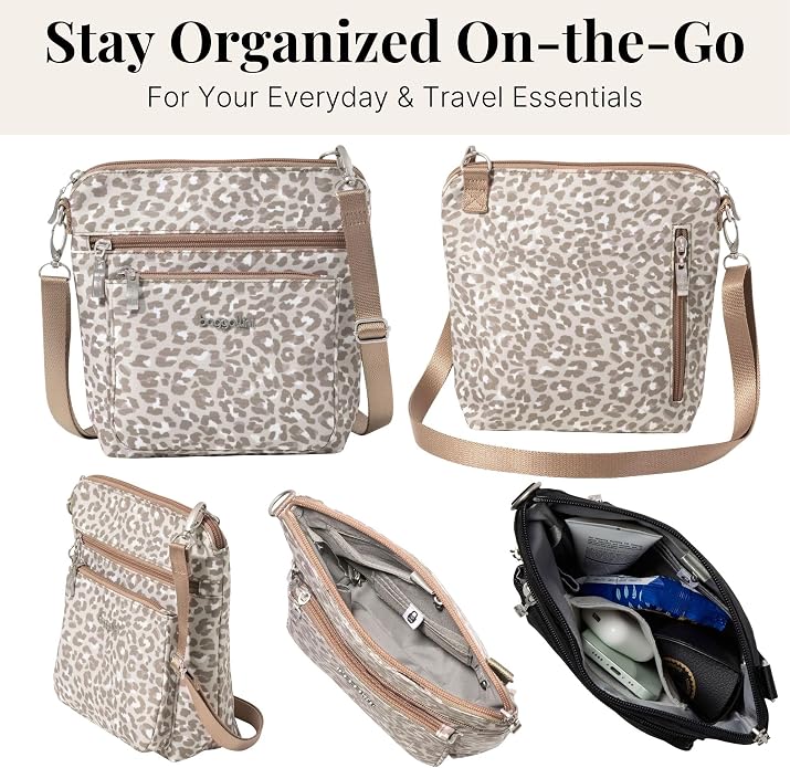 Baggallini Modern Pocket Crossbody Bag for Women, 8.5"x8.5" Handbag Purse with RFID, Lightweight Water-Resistant