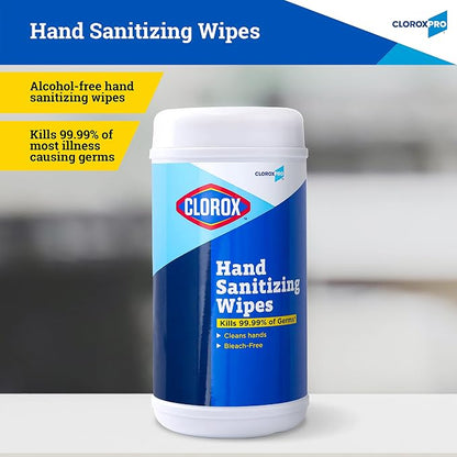 Clorox Pro Alcohol Free Hand Sanitizer Wipes with BZK - Gentle Hand Sanitizing Wipes for Hands in Bulk Canister - Disinfecting Sanitizer Solution for School Supplies & Office Use, 40 Count