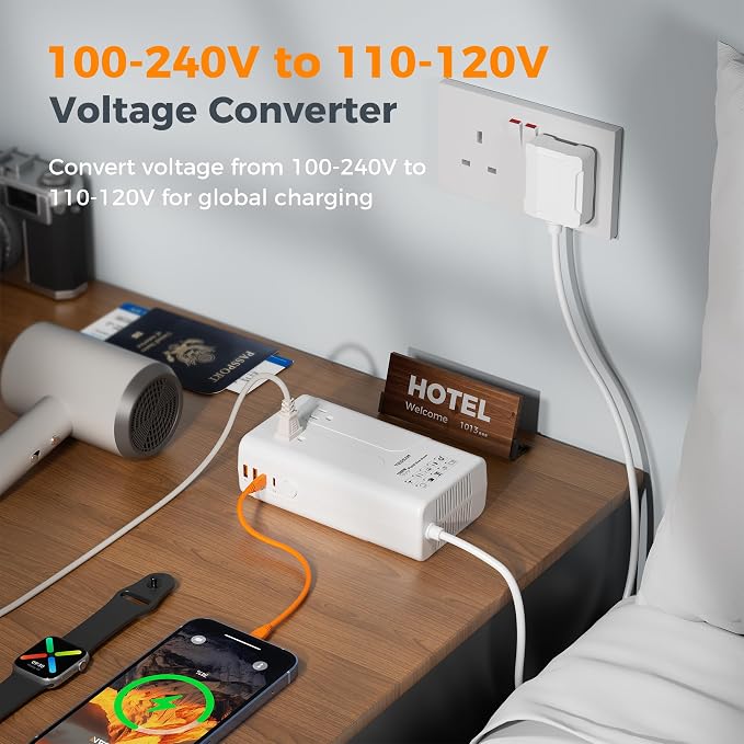 TESSAN 1600W 220V to 110V Voltage Converter US to Europe
